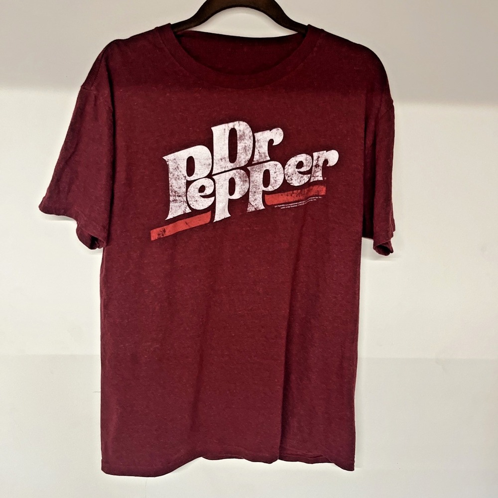 2019 TeeLuv Dr Pepper Faded Tee‎ Cotton T-Shirt Short Sleeve Crew Neck Mens M